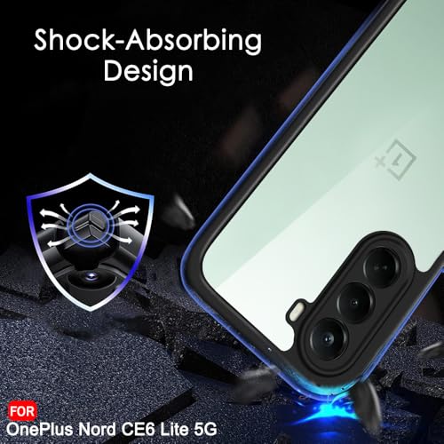 Image of TheGiftKart Hybrid Shockproof Back Cover Case for OnePlus Nord CE 6 Lite 5G | Camera Protection Module | Hard Back Cover Case for OnePlus Nord CE6 Lite (PC & TPU, Transparent Clear Back, Black Sides)