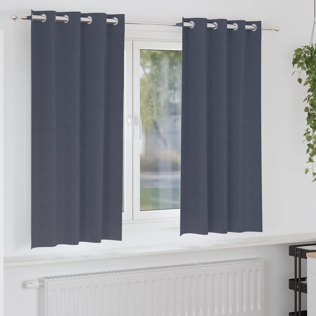 Rideaux occultants anthracite 175x140 cm lot de 2 pour salon