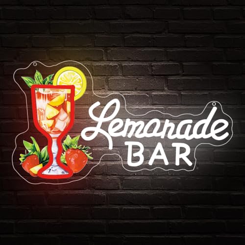 Image of Lemonade Neon Sign,Lemonade Bar Led Neon Signs Wall Decor, Cocktail Bar Drinks Neon Signs for Business Art Wall,Restaurant,Shop,Pub, Night Club, Man Cave Decoration