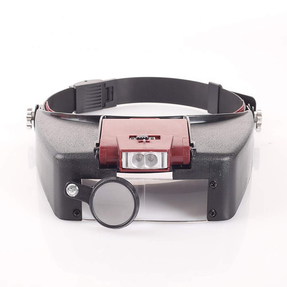 asdchZen Headband Magnifier With Light,Head-Mounted Handsfree Reading Magnifying Glasses,Jeweler,Watch Loupe,10X Magnification Life Fashionable