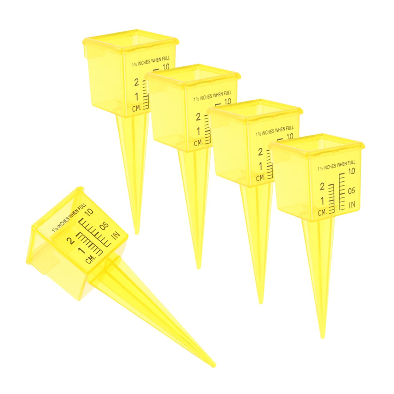 BESPORTBLE 5pcs Rain Gauge Sprinkler Rain Gauge Tube Rain Outdoor Rain Sprinkler Gauge Outdoor Precise Rain Gauge Measuring Rainwater Water Level Tool Water Level Gauge Plastic Yellow