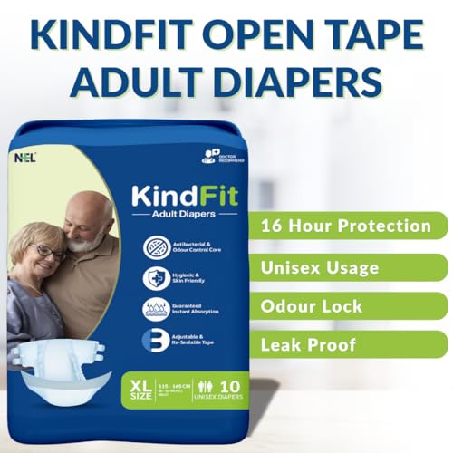 Image of Tape Diapers - XL Size 10 Pcs 16-Hr Leakproof Odour Lock