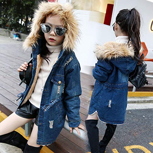 Big Girls Winter Jacket Collar Kids Jacket Outwear Wool Hooded Coat Warm Toddler Girdle Girls Warm Jackets for Girls4