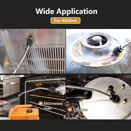 1700W High Pressure Steam Cleaner - Handheld Portable Machine with 3 Brushes for Grout, Tile, Car, Kitchen & Bathroom Cleaning (220V, 2600W Direct Injection)