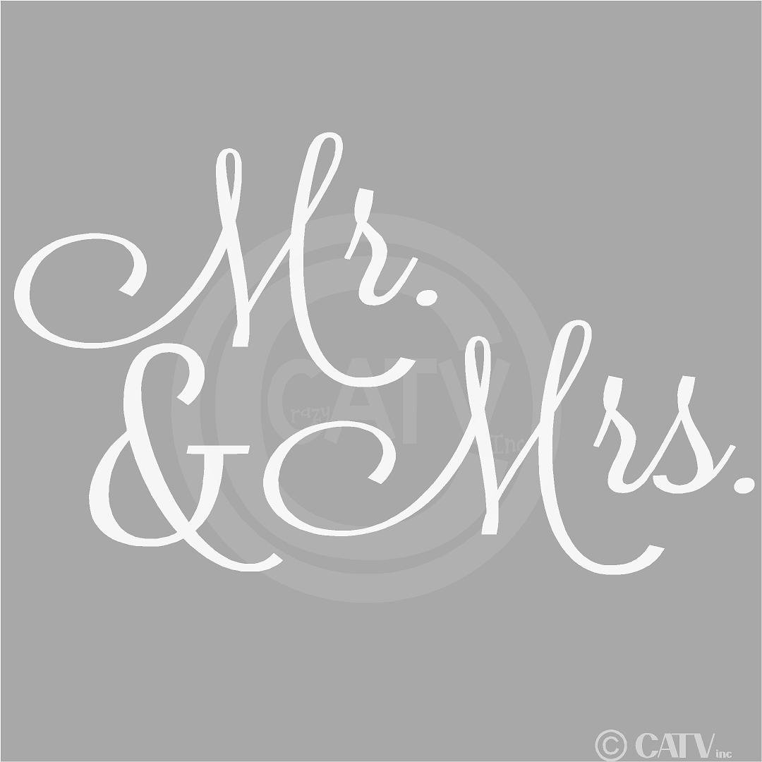 Mr. and Mrs. Vinyl Lettering Self Adhesive Decal (21