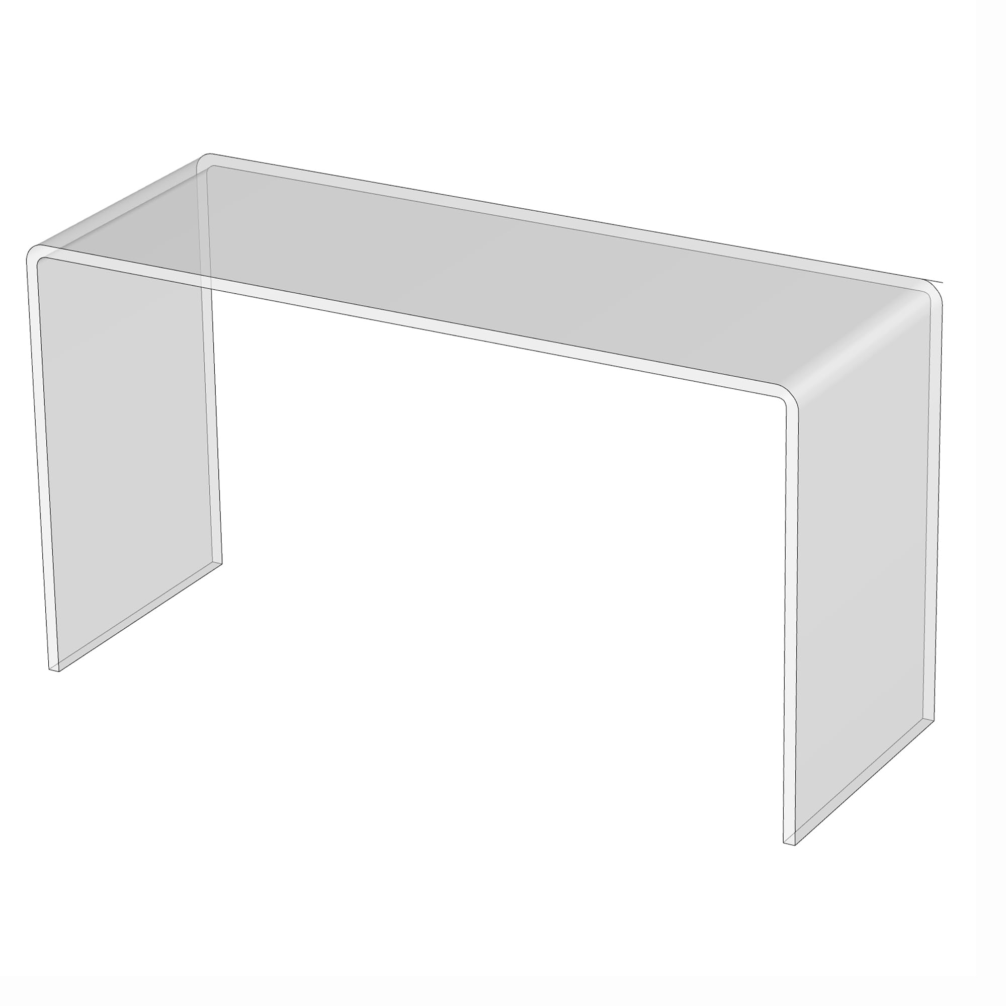 3R W Design Clear Acrylic Display Risers- Premium Shelf Riser Display Stands and Plinths - Hoverstand- Made in UK (8mm-thick-55cm-20cm-30cm, Max Load 7.1kg)