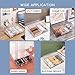 Yesesion 2 Pack Clear Plastic Cable Organizer Drawer with Adjustable Compartments and 40pcs of Wire Ties, Large Office Desk Accessories Electronics Cord Management Box