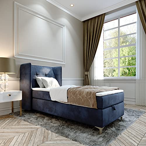 FURNISTAR Boxspringbett Doppelbett LIND - 90x200cm Bett mit Bonellmatratze,...