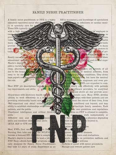 Family Nurse Practitioner Gift, FNP Flowers Print, Pinning Ceremony, Nurse Graduation Gift, Medical Decor
