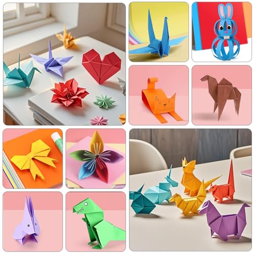 Miniatura 4 de 600 Hojas De Origami, Juego De 20 Papeles De Colores, 20 X 20 Cm, 15 X 15 Cm, 10 X 10 Cm, Cartulinas Colores, Papel Plegable Cuadrado De Doble Cara, Adecuado Para Manualidades