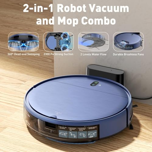 WSUANE Robot Vacuum & Mop BR151 (2300Pa, Slim Body) — view 2