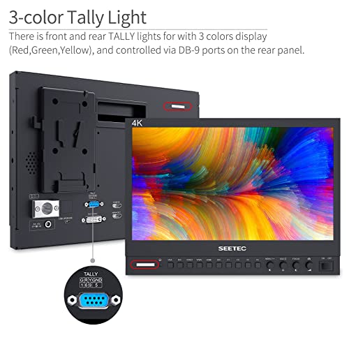 Image of P133-9HSD 13.3 Inch Pro SDI Broadcast Monitor Professional LCD Director Studio Production Monitoring IPS Screen Full HD 1920x1080 Aluminum Design with 3G-SDI 4K HDMI AV YPbPr