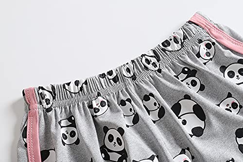 Myfav Girls Summer Pajamas Kid Cute Panda Sleepwear Tank Top And Shorts Sleepover Set Clothes, Grey, 14Y #TOP4