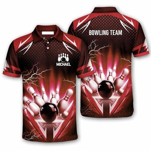 SHAANT Personalized Bowling Jerseys for Men and Women, Custom Bowling Shirts Multicolor, Men Quarter Zip Bowlings Team Shirts st13