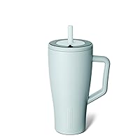 Vista 14 de BrüMate Era Vaso térmico con asa y pajilla, 40 onzas, 100% a prueba de fugas, con tapa, hecho de acero inoxidable, base apta para portavasos, moca