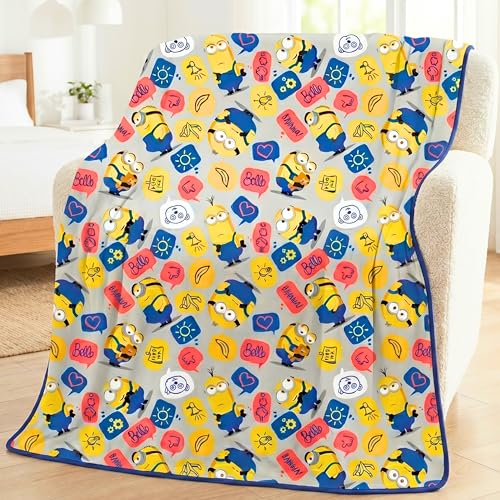 Franco Kids Bedding Super Soft Plush Throw Blanket 46 in x 60 in Minions The Rise Of Gru