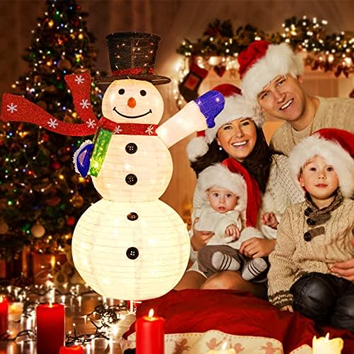 Tacobey 30'' Pre-Lit Light Up Santa Claus, Christmas Collapsible Santa Claus Waving Outdoor Decoration for Holiday Xmas Decorations
