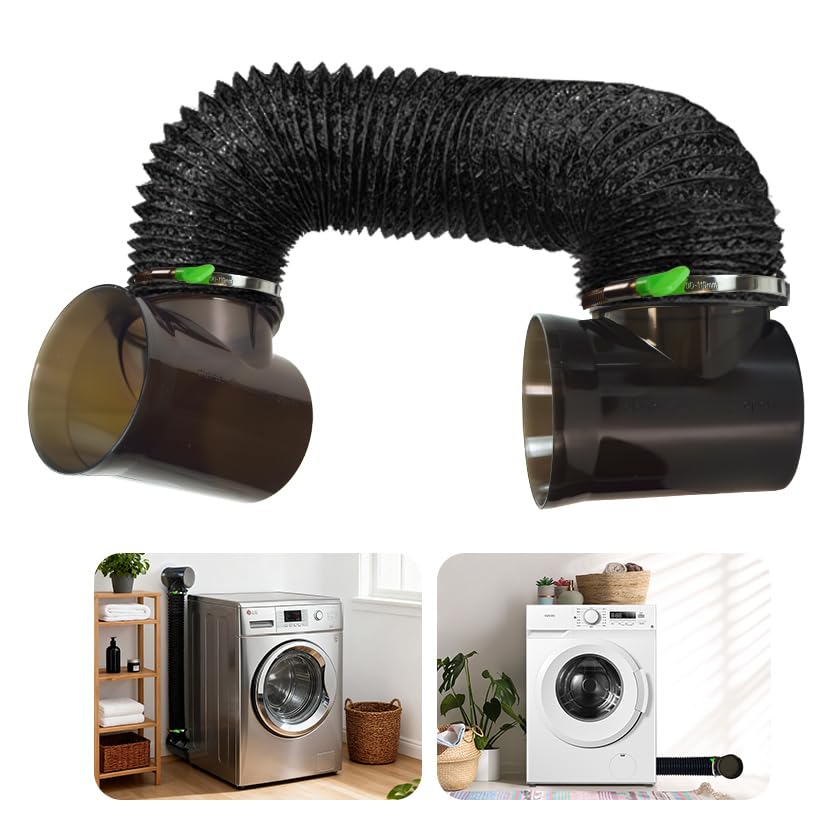 CAT SO RICH Dryer Vent Hose Connector Kit for Tight Spaces, 90&deg; Elbow with 4-Inch 6.5FT PVC Hose...
