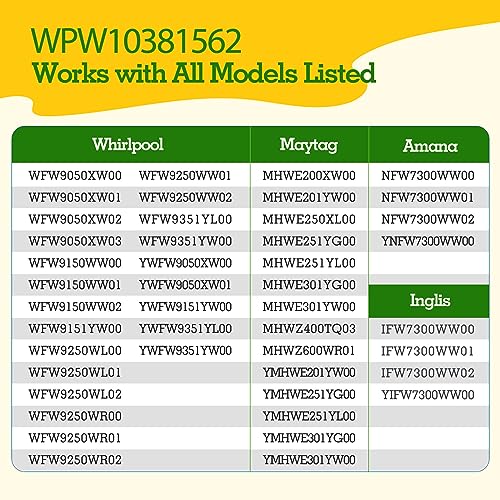 Image of [2026] WPW10381562 W10290499 Door Seal Compatible with Maytag Whirlpool Washer Bellows, Replaces Whirlpool Duet Washer Door Seal Parts WFW9150WW00 WFW9151YW00 WFW9250WW00 WFW9351YW00