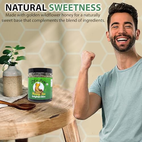 Enlighten Mint Honey Tea - Miel Multifloral y Té Verde 8 Oz miniatura 3