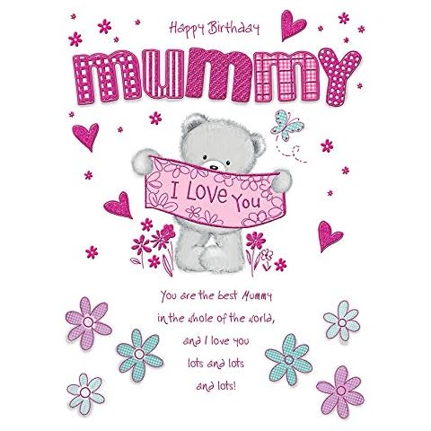 Piccadilly Greetings Group Ltd Happy Birthday Mummy Greeting Card - Large 9 x 6.25 Inches,Pink Cover