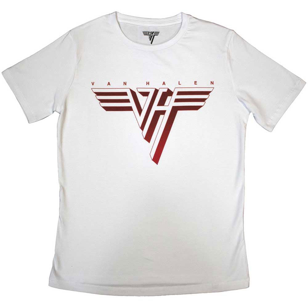 Van Halen Classic Logo Printed Crew Neck Short-Sleeved Cotton T-Shirt White S