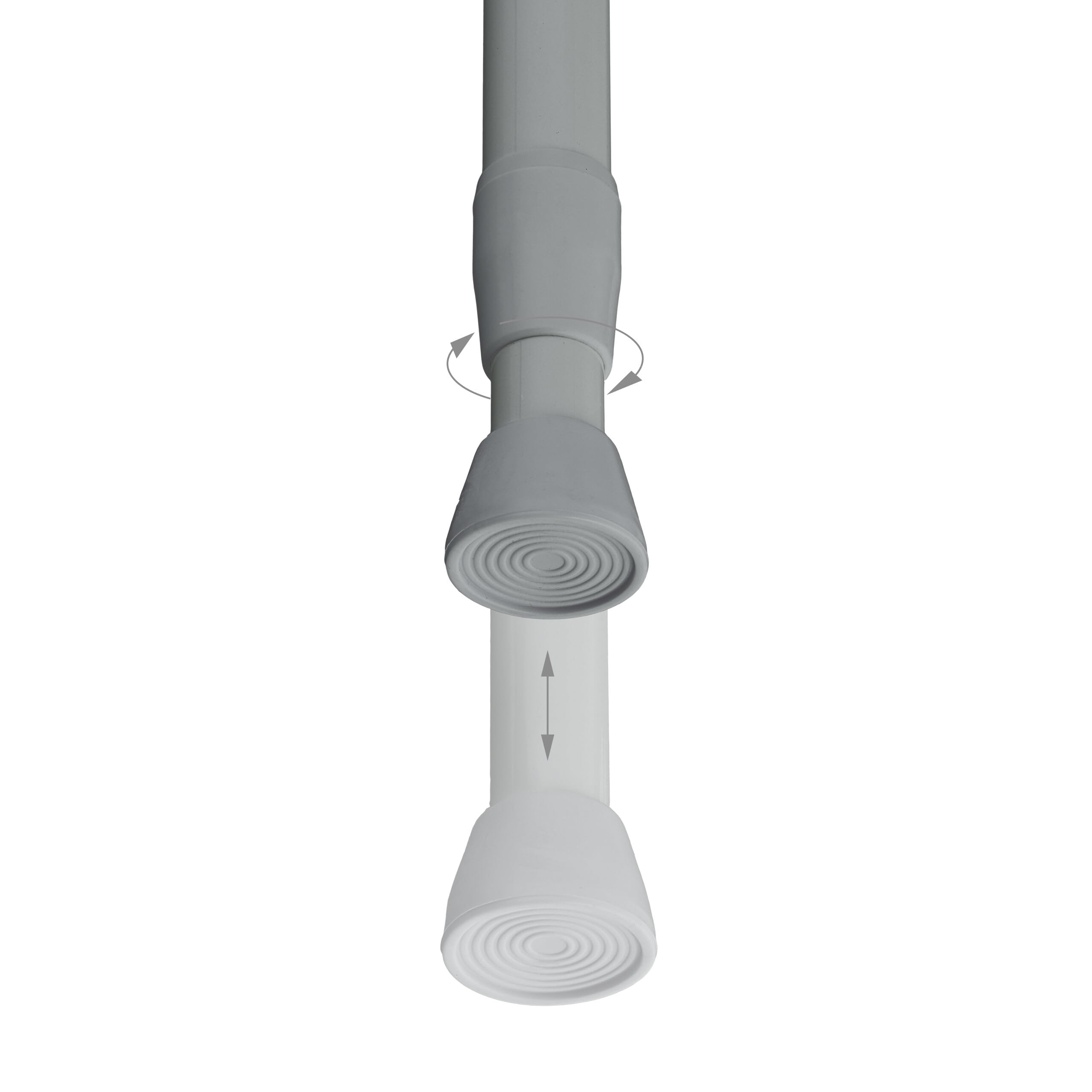 Relaxdays Asta a Pressione per Tende, Telescopica, Bastone Estensibile 110–200 cm, Appendiabiti, Acciaio Inox, Grigio