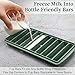 Eaasty 2 Pieces Breastmilk Storage Container Baby Food Milk Silicone Freezer Trays with Lid Breastmilk Freezer Tray Organizer Ice Trays Silicone Storage Bag Tray 10-1 oz Bars(Green)