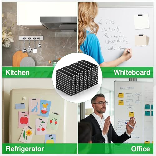 Image of MIKEDE 70 Pcs Small Bar Neodymium Magnets, 20x5x2 mm Rectangular Rare Earth Magnets for Crafts, Heavy Duty for Refrigerator, Tool Storage, Whiteboard, DIY