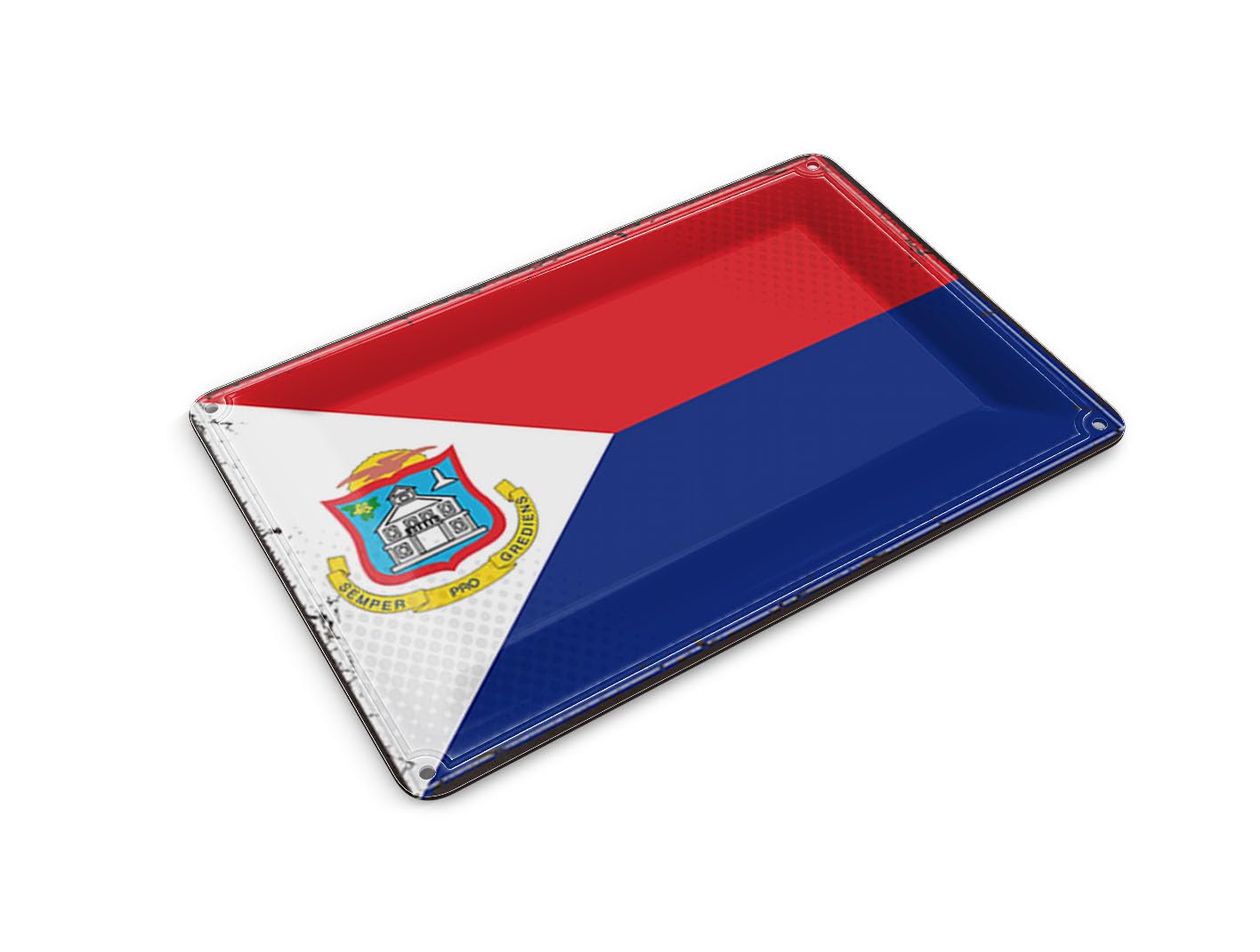 Femer Tin Postcard Sint Maartens Flag 14 x 10 cm Retro Sint Maarten Decorative Sign
