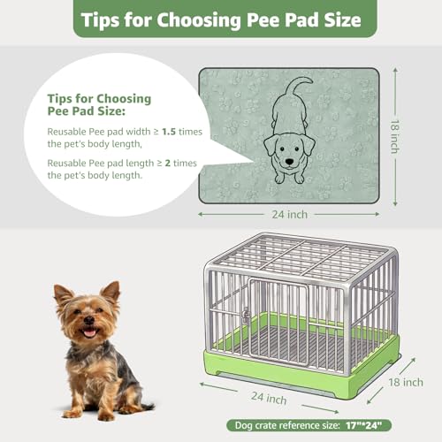 Image of LOOBANI Washable Pee Pads for Dogs: 2 Pack Super Absorbent Reusable Puppy Pads, Leakproof and Waterproof Dog Training Pads Whelping Pads for Potty, Floor, Crate, Couch Bed and Travel, 18 inchx24 inch