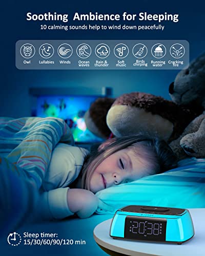 Digital Alarm Clock With Wireless Charging, Bluetooth Speaker, Night Light, Sound Machine, 0-100% Dimmer, Usb Charger - Loud Bedside Clock For Heavy Sleepers Adults, Teenager Girls Boys Gifts Ideas #TOP4