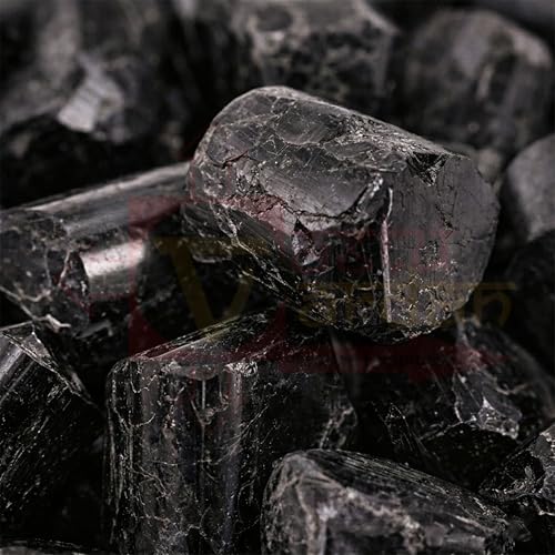 Image of Crystal Black Tourmaline Tumble Stone | 50 gm Tumbled Gemstones | Reiki Healing Stones | Home Decor Pebbles | Aquarium Gravel | Garden & Table Decor