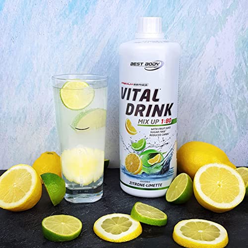 Best Body Nutrition Vital Drink ZEROP® - Zitrone-Limette, Original Getränkekonzentrat - Sirup - zuckerfrei, 1:80 ergibt 80 Liter Fertiggetränk, 1000 ml (2er Pack)
