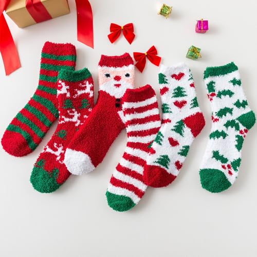 Image of Ginmewrae Fuzzy Socks for Women, Mothers Day Gifts Cozy Warm Fluffy Socks Thick Slipper Socks Birthday Valentine's Day Gifts