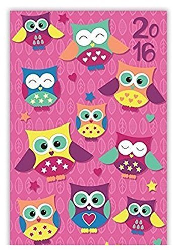 2016 Week to View Owls Design Small Padded Pocket Diary