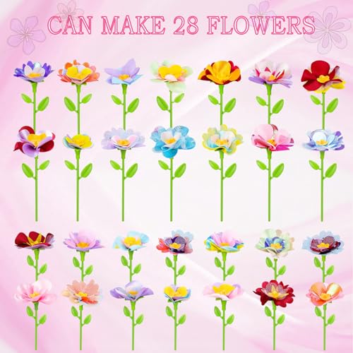 Beeyouk DIY Fabric Flower Bouquets Accessories, About 174pcs Kids Flowers Press Kit Toy Accessories,Arts & Crafts Supplies for Girls,Craft Kits for Kids 6-8 4-5 8-12