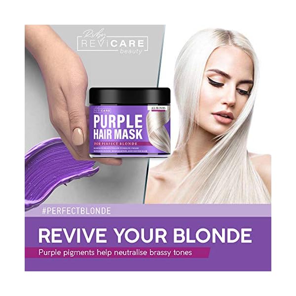 Purple-Hair-Mask-Made-in-USA-Hair-Toner-wRetinol-Avocado-Oil-Silk-Proteins-for-Blonde-Hair-Ash-Platinum-Hair-Greatly-Lighten-Brassy-Hair-and-Condition-Dry-Damaged-Hair-No-Yellow-Hues Purple Hair Mask - Made in USA Hair Toner w/Retinol, Avocado Oil & Silk Proteins for Blonde Hair, Ash & Platinum Hair - Greatly Lighten Brassy Hair and Condition Dry Damaged Hair - No Yellow Hues