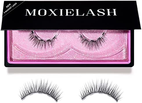 MoxieLash Magnetic Eyelashes - Classy | Reusable Magnetic Lashes, No Glue or Alcohol, Natural Wispy Look - Add Subtle Volume & Length, Professional Faux False Eyelashes - Silk - 1 Pair