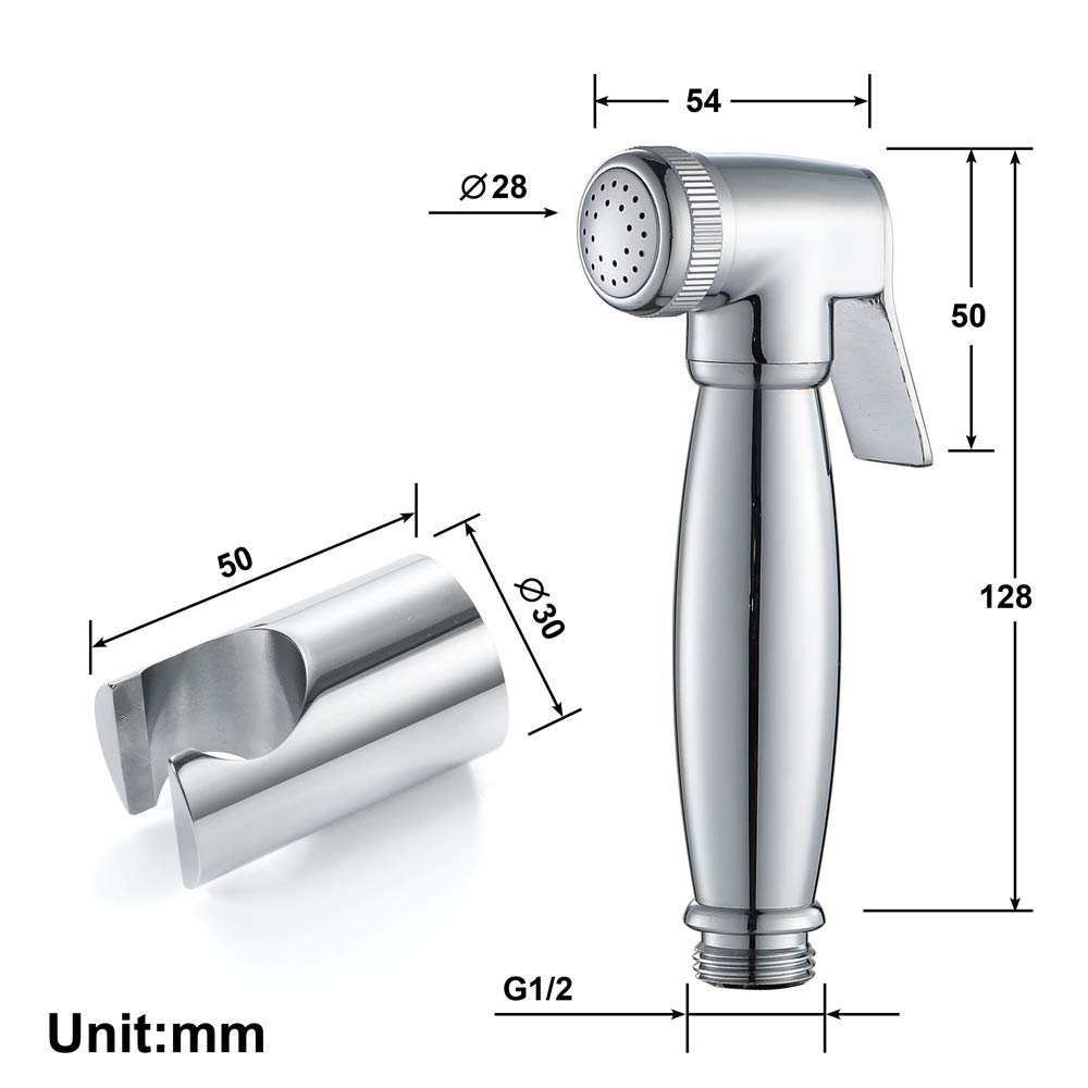 Wysokociśnieniowy chromowany zestaw opryskiwaczy do pieluch – mosiężny ręczny bidet do toalet, regulowany spray do łatwego czyszczenia, idealny do pieluch materiałowych i higieny łazienkowej