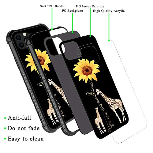 Zhegailian Iphone 11 Case,Giraffe Sunflower Iphone 11 Cases For Girls/Women,Unbreak Reinforced Corners Fashoin Back Cover Soft Tpu Bumper Frame Full Body Case Designed For Iphone 11 Sunshine #TOP1