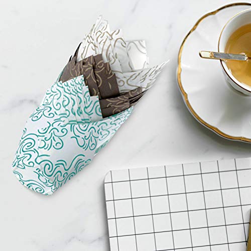 Trusber Baking Cups, 150 Pieces Tulip Cupcake Liners Baking Cup Holders And Muffin Liners Wrappers For Wedding, Birthday, Christmas, And Baby Shower Parties In 3 Patterns #TOP3