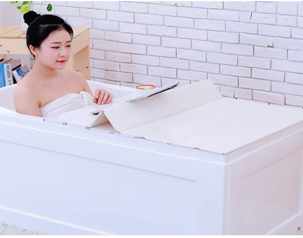 Couvercle de baignoire en PVC épais rigide blanc volet de protection pliable 159cm