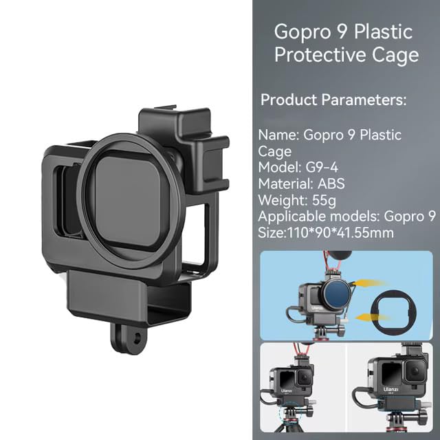 Image of Insta 360 One X3 & X2 Pro Action Camera Accessories Shock Proof Cover Protective Frame with 1 /4 Screw Hole Tripod Adapter Sports Camera Mount Black (Gopro Case)