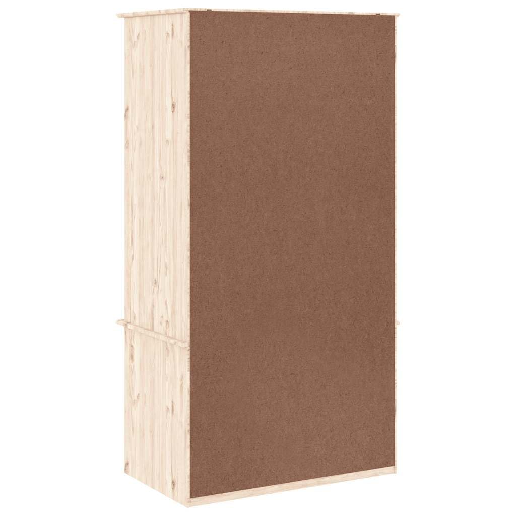 vidaXL Armario Alta Madera Maciza Pino 90x55x170 cm