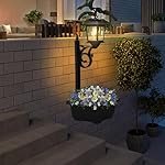 Outdoor Flower Pots 2 in 1, Floor Lamps Waterproof, Wall Mount Solar Lamp Post Lights, Outdoor Decorative Lamp for Garden, Patio, Front Porch, Back Door, Warm White. （Flower Pots Included） - Image 4