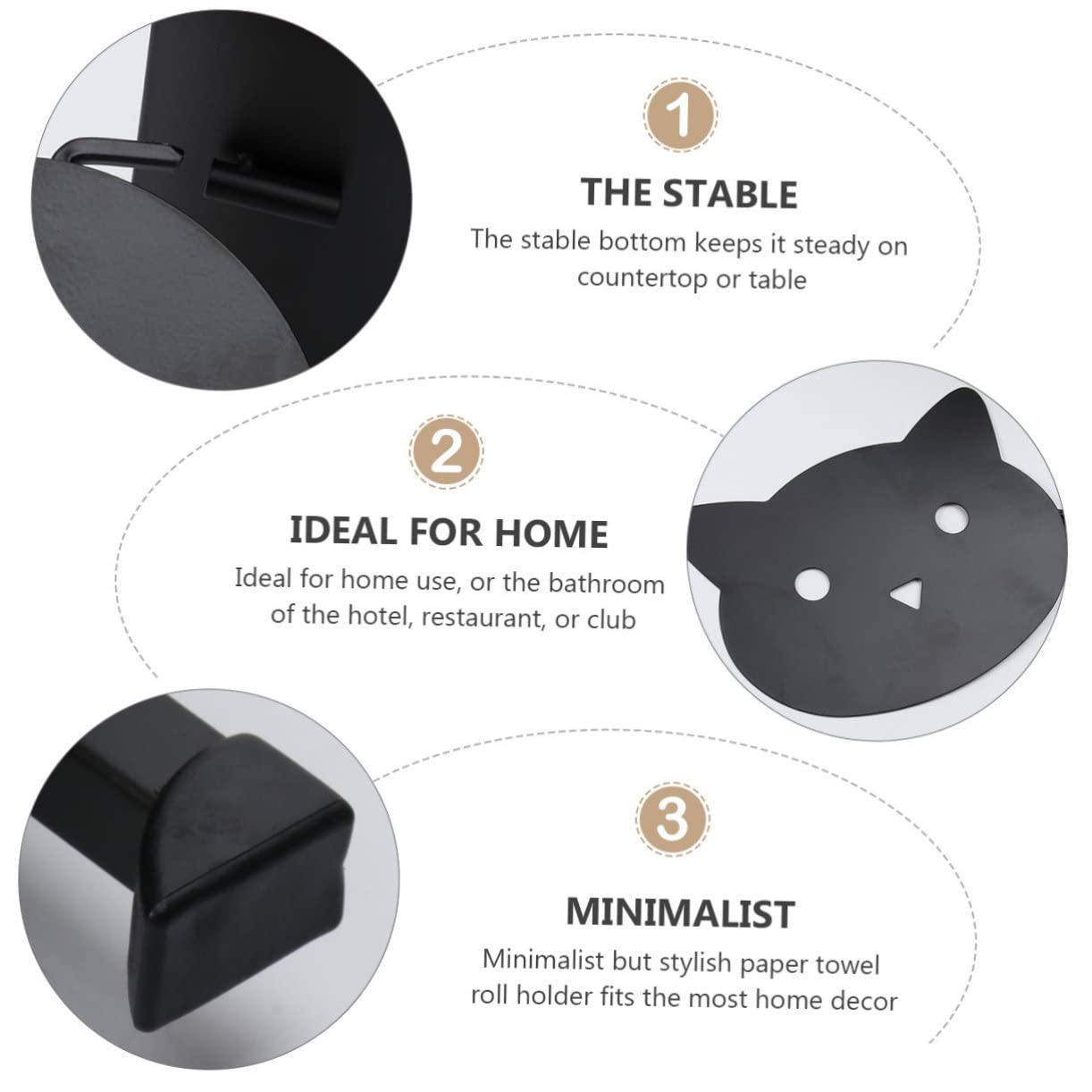 Operitacx Soporte Vertical para Papel con Base Estable Estante Organizador Multifuncional para Baño y Cocina Diseño Creativo de Gato para Encimeras