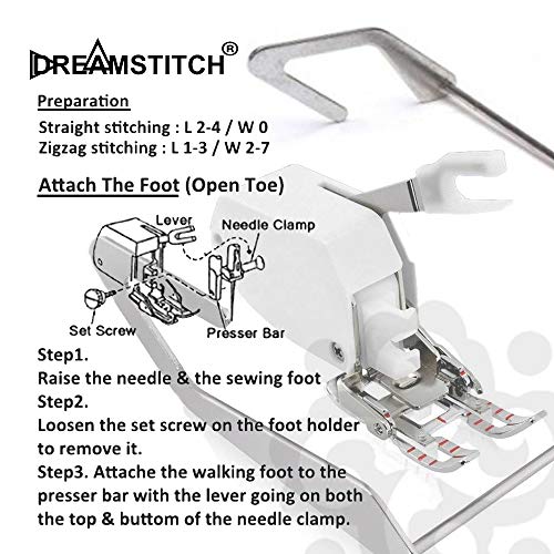 DREAMSTITCH P60444W-OT-Q01-Q02 Pie Prensatelas Abierto 7mm miniatura 2