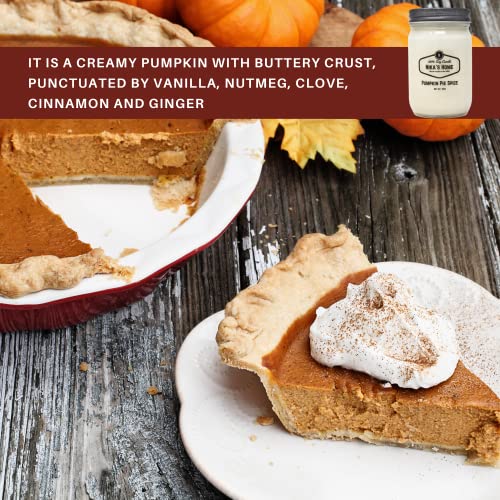 Nika's Home Pumpkin Pie Spice Soy Candle 12Oz Mason Jar Non-Toxic White Soy Handmade, Long Burning 50-60 Hours Highly Scented All Natural, Clean Burning Candle Gift Décor #TOP2