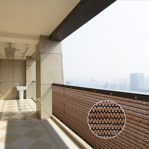 Sutowe Balcony Privacy Screen 1x6m Privacy Fence Netting Panels 120GSM Mesh Shading Net Cover Tear Resistant UV-resistant Windbreak Fencing with 50 Zip Ties 10m Rope for Yard Gardens Pool Backyard